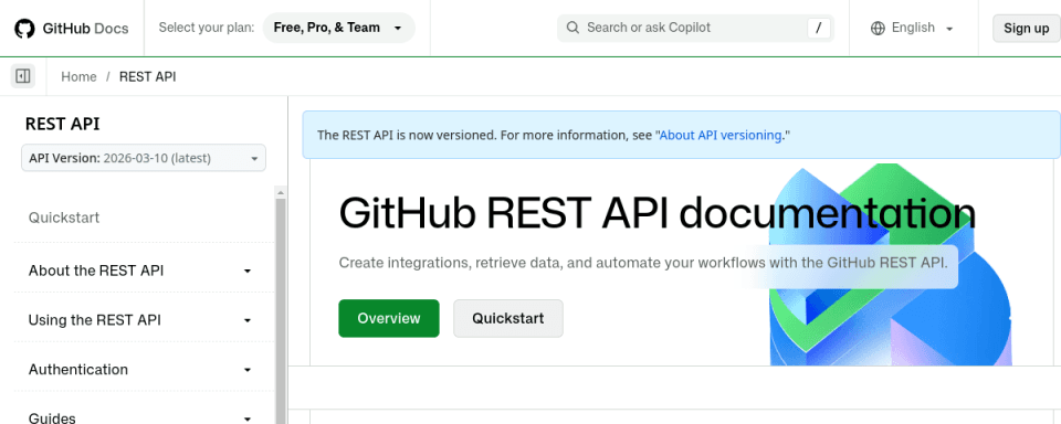 Preview of GitHub REST API